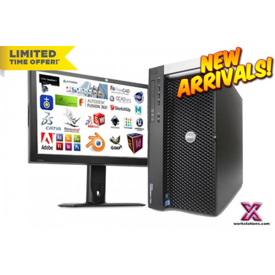 Dell Precision T7610 workstation Intel Xeon E5 2650v2 Dual Processor I 64GB RAM I 256GB SSD+2TB HDD I Nvidia Quadro K4000 3GB Graphics With HP USB Optical Wired Mouse/Keyboard I HP EliteDisplay E222 21.5-inch IPS FHD Monitor