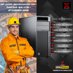 HP Z440 Workstation Intel® Xeon® 18 Cores & 36Threads Processor E5-2697 v4 Processor 45M Cache up to 3.60GHz I 64GB RAM I 1TB SSD I Windows 10 Pro I Nvidia RTX 3050 8GB Graphics I Black I 15 Kg HP Z440 Workstation Intel® Xeon® 18 Cores & 36Threads Processor E5-2697 v4 Processor 45M Cache up to 3.60GHz I 64GB RAM I 1TB SSD I Windows 10 Pro I Nvidia RTX 3050 8GB Graphics I Black I 15 Kg