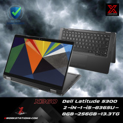 Dell Latitude 5300 2-iN-1 8th Generation Intel® Core™ i5-8365U Processor 6M Cache, up to 4.10 GHz I 13.3" Touch Display I 8GB RAM I 256GB PCIe SSD I Windows 11 Pro I UHD Graphics I Dell 65 Watts Charger I Black I 1.48 Kg