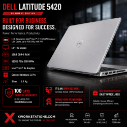 Dell Latitude 5420 Business Edition Laptop ( 11th Generation Intel® Core™ i7-1185G7 Processor 12M Cache, up to 4.80 GHz, with IPU I 14" FHD Display I 16GB RAM I 512GB PCIe SSD I Windows 11 Pro I Intel® Iris® Xe Graphics I Silver 1.4 Kg