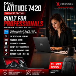 Dell Latitude 7420 Business Edition Laptop ( 11th Generation intel® Core™ i5-1145G7 Processor 8M Cache, up to 4.40 GHz, with IPU I 14" FHD Touch Display I 16GB RAM I 512GB PCIe SSD I Windows 11 Pro I Intel® Iris® Xe Graphics I Black 1.34 Kg
