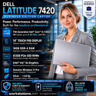 Dell Latitude 7420 Business Edition Laptop ( 11th Generation intel® Core™ i5-1145G7 Processor 8M Cache, up to 4.40 GHz, with IPU I 14" FHD Display I 16GB RAM I 512GB PCIe SSD I Windows 11 Pro I Intel® Iris® Xe Graphics I Silver 1.34 Kg Dell Latitude 7420 Business Edition Laptop ( 11th Generation intel® Core™ i5-1145G7 Processor 8M Cache, up to 4.40 GHz, with IPU I 14" FHD Display I 16GB RAM I 512GB PCIe SSD I Windows 11 Pro I Intel® Iris® Xe Graphics I Silver 1.34 Kg