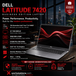Dell Latitude 7420 Business Edition Laptop ( 11th Generation intel® Core™ i5-1145G7 Processor 8M Cache, up to 4.40 GHz, with IPU I 14" FHD Display I 16GB RAM I 512GB PCIe SSD I Windows 11 Pro I Intel® Iris® Xe Graphics I Silver 1.34 Kg Dell Latitude 7420 Business Edition Laptop ( 11th Generation intel® Core™ i5-1145G7 Processor 8M Cache, up to 4.40 GHz, with IPU I 14" FHD Display I 16GB RAM I 512GB PCIe SSD I Windows 11 Pro I Intel® Iris® Xe Graphics I Silver 1.34 Kg
