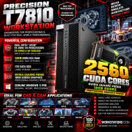 Dell Precision T7810 Workstation Dual Xeon® E5 2690 V4 (14CX2) 28 Cores & 56 Threads Processor 35MB X2 Cache Base 2.6GHz & Turbo up to 3.50 Ghz Each I 32GB RAM I 1TB SATA SSD I Windows 11 Pro I Nvidia Quadro P5000 16GB Graphics Dell Precision T7810 Workstation Dual Xeon® E5 2690 V4 (14CX2) 28 Cores & 56 Threads Processor 35MB X2 Cache Base 2.6GHz & Turbo up to 3.50 Ghz Each I 32GB RAM I 1TB SATA SSD I Windows 11 Pro I Nvidia Quadro P5000 16GB Graphics