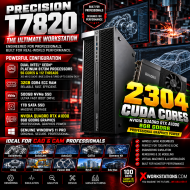 Dell Precision T7820 I Dual Xeon® Platinum 8173M (28CX2) 56 Cores & 112 Threads Processor 38.5 MB X2 Cache Base 2.0GHz & Turbo up to 3.50GHz Each I 32GB RAM I 500GB NVMe SSD + 1TB SATA SSD I Windows 11 Pro I Nvidia Quadro RTX A1000 8GB Graphics Dell Precision T7820 I Dual Xeon® Platinum 8173M (28CX2) 56 Cores & 112 Threads Processor 38.5 MB X2 Cache Base 2.0GHz & Turbo up to 3.50GHz Each I 32GB RAM I 500GB NVMe SSD + 1TB SATA SSD I Windows 11 Pro I Nvidia Quadro RTX A1000 8GB Graphics