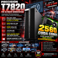 Dell Precision T7820 I Dual Xeon® Platinum 8173M (28CX2) 56 Cores & 112 Threads Processor 38.5 MB X2 Cache Base 2.0GHz & Turbo up to 3.50GHz Each I 32GB RAM I 500GB NVMe SSD + 1TB SATA SSD I Windows 11 Pro I Nvidia Quadro P5000 16GB Graphics Dell Precision T7820 I Dual Xeon® Platinum 8173M (28CX2) 56 Cores & 112 Threads Processor 38.5 MB X2 Cache Base 2.0GHz & Turbo up to 3.50GHz Each I 32GB RAM I 500GB NVMe SSD + 1TB SATA SSD I Windows 11 Pro I Nvidia Quadro P5000 16GB Graphics
