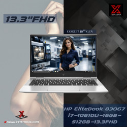 HP EliteBook 830 G7 Premium Laptop 10th Generation Intel® Core™ i7-10610U Processor 8M Cache, up to 4.90 GHz I 13.3" FHD Display I 16GB RAM I 512B NVMe SSD I Windows 11 Pro I Intel® UHD Graphics I Audio By Bang & Olufsen I Silver I 1.3 Kg