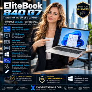 HP EliteBook 840 G7 Premium Laptop 10th Generation Intel® Core™ i5-10310U Processor 6M Cache, up to 4.40 GHz I 14" FHD Display I 16GB RAM I 256GB NVMe SSD I Windows 11 Pro I Intel® UHD Graphics I Audio By Bang & Olufsen I Silver I 1.4Kg
