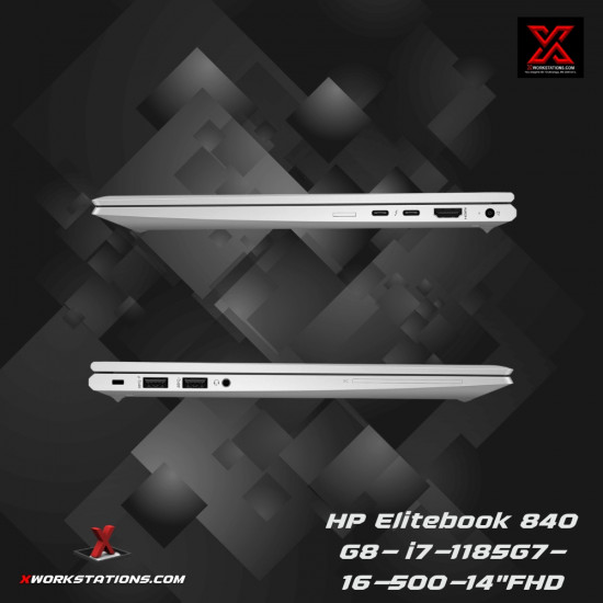 HP EliteBook 840 G8 Premium Laptop 11th Generation Intel® Core™ i7-1185G7 Processor 12M Cache, up to 4.80 GHz, with IPU I 14" FHD Display I 16GB RAM I 512B NVMe SSD I Windows 11 Pro I Iris® Xe Graphics I Audio By Bang & Olufsen I Silver I 1.35 Kg