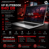HP EliteBook 840 G8 11th Gen Intel® Core™ i7-1185G7 Processor 12M Cache, up to 4.80 GHz, with IPU I 14" FHD Display I 16GB RAM I 512GB NVMe SSD I Windows 11 Pro I Intel® Iris® Xe Graphics I Audio By Bang & Olufsen I Silver I 1.32 Kg HP EliteBook 840 G8 11th Gen Intel® Core™ i7-1185G7 Processor 12M Cache, up to 4.80 GHz, with IPU I 14" FHD Display I 16GB RAM I 512GB NVMe SSD I Windows 11 Pro I Intel® Iris® Xe Graphics I Audio By Bang & Olufsen I Silver I 1.32 Kg