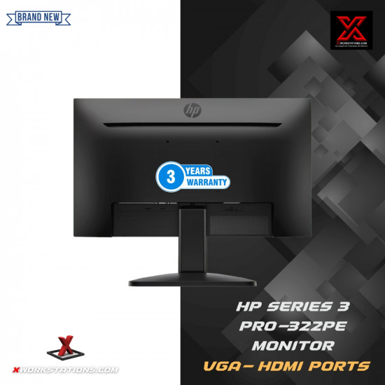 HP SERIES 3 PRO-322PE MONITOR  I  21.45" FHD 1920 X 1080  I  100 HZ, IPS PANEL WITH VGA, HDMI  I  3YRS HP WARRANTY