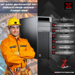 HP Z440 Workstation Intel® Xeon® 14 Cores & 28 Threads Processor E5-2680 v4 Processor 35M Cache up to 3.30GHz I 16GB RAM I 500GB SSD I Windows 10 Pro I Nvidia Quadro P2000 5GB Graphics I Black I 12 Kg