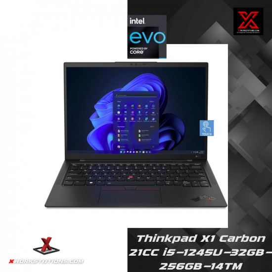 Thinkpad X1 Carbon 21CC Business Edition Laptop ( 12th Generation Intel® Core™ i5-1245U Processor 12M Cache, up to 4.40 GHz I 14" Touch FHD Display I 32GB RAM I 256GB PCIe SSD I Windows 11 Pro I Intel® Iris® Xe Graphics I Silver 1.1 Kg
