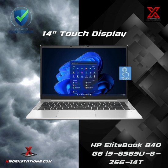 HP EliteBook 840 G6 Premium Laptop ( 8th Generation Intel Core i5 Processors 8365U 6M Cache, up to 4.10 GHz I 14" Touch FHD Display I 8GB RAM I 256GB PCIe SSD I Windows 11 Pro I UHD 620 Graphics I Audio By Bang & Olufsen I Silver I 1.48 Kg
